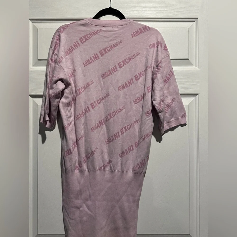 Armani Exchange Women's Short
Sleeved Password Print Knit
Bodycon Sweater Dress - Picture 4 of 6